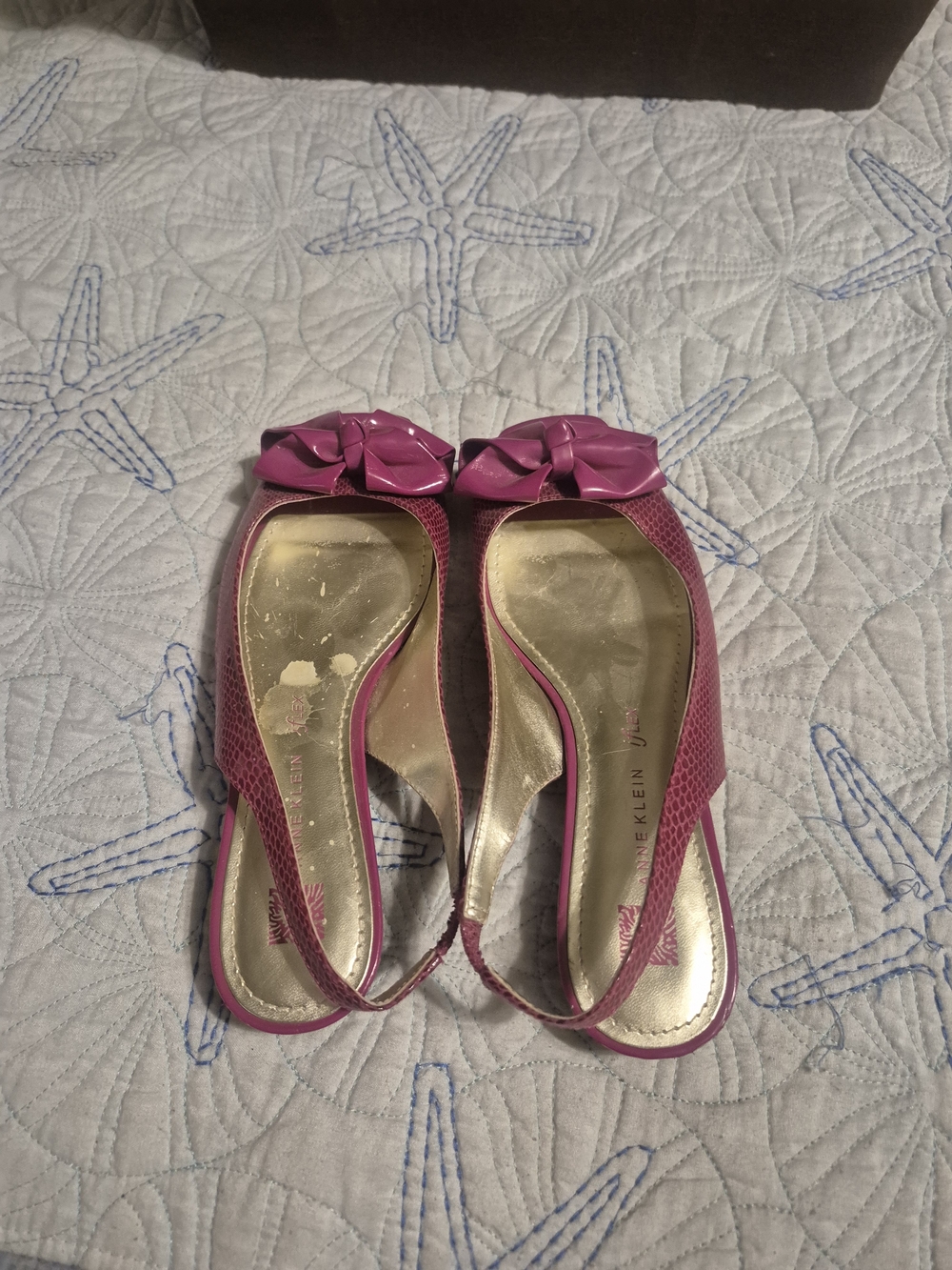 Anne Klein Pink Slingback Ballet Flats with Bow